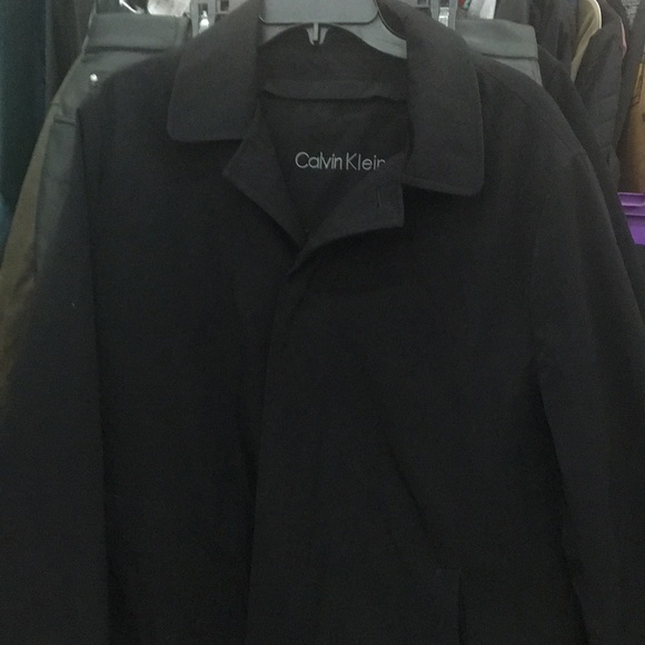 Calvin Klein black dress raincoat/rain coat jacket - Picture 2 of 6